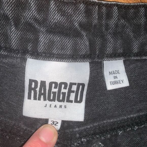 Free People Ragged Priest black destroyed straight size 32 jeans - Picture 4 of 6